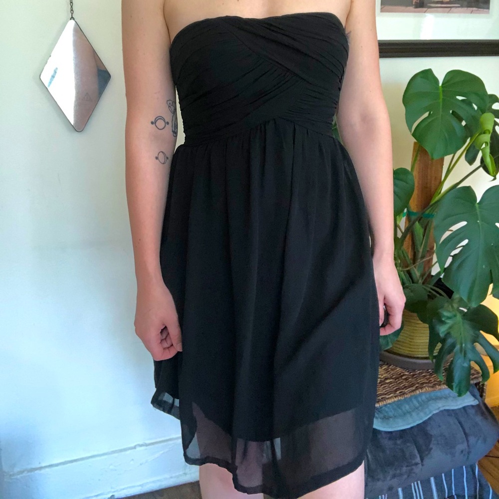 Black chiffon cocktail dress